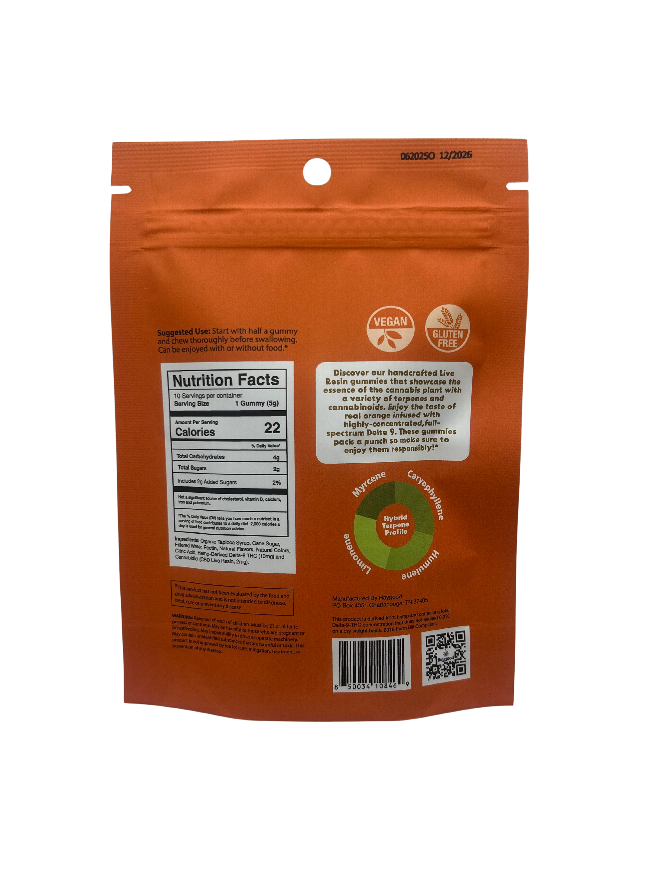 D9 THC Live Resin Gummies - Hybrid - Blood Orange - Discreet Smoker