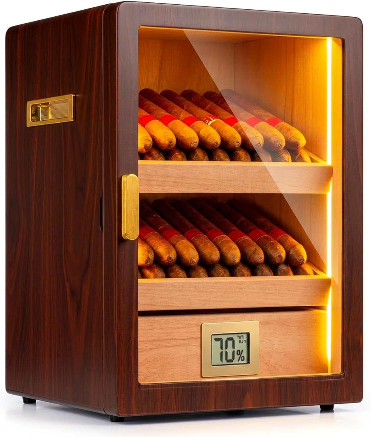 60-100 Count Cigar Humidor Cabinet with LED and Digital Hygrometer
