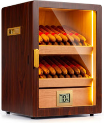 60-100 Count Cigar Humidor Cabinet with LED and Digital Hygrometer