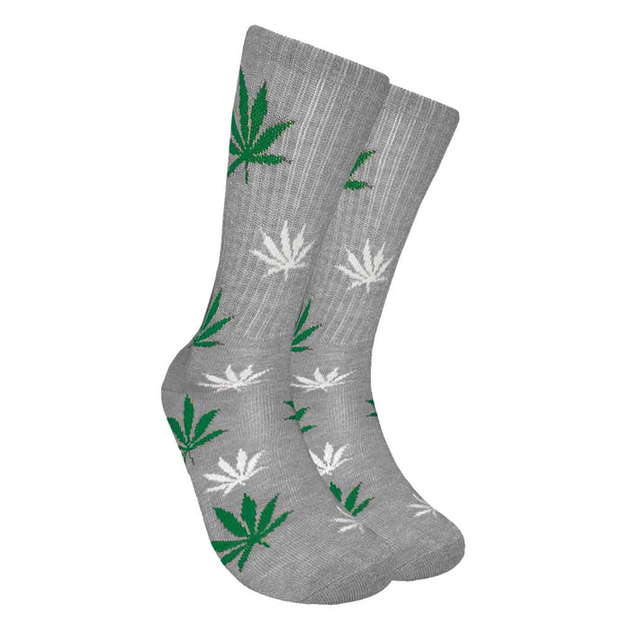 Mad Toro Socks | All Over Hemp Leaf, Mad Toro Gray Green
