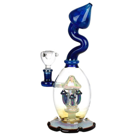 Mushroom Magic Glass Water Pipe - 11" / 14mm F - Discreet Smoker