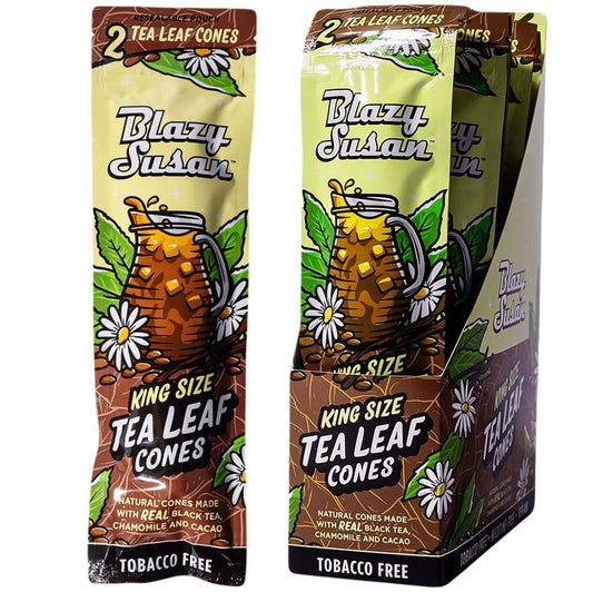 Blazy Susan Tea Leaf Cones- 2pc / King Size 10ct - Discreet Smoker