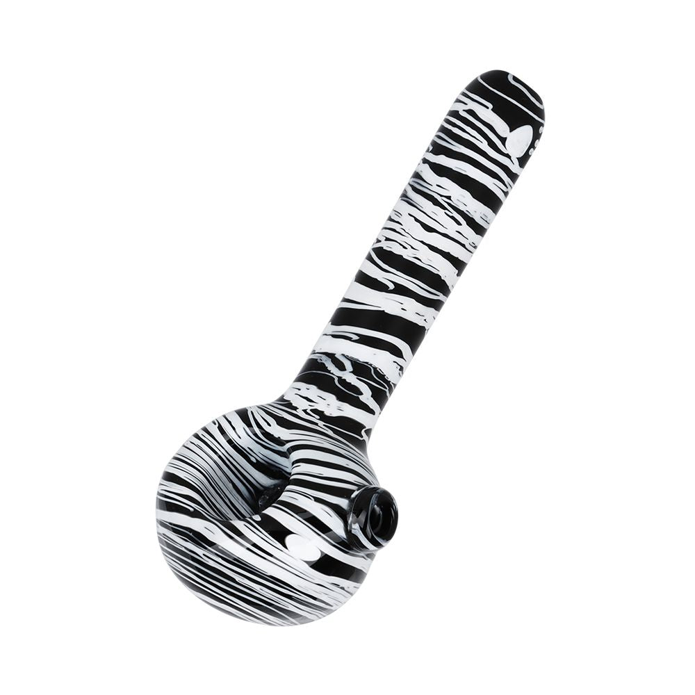 Meditation In Contrast Glass Spoon Pipe - 4.5" - Discreet Smoker