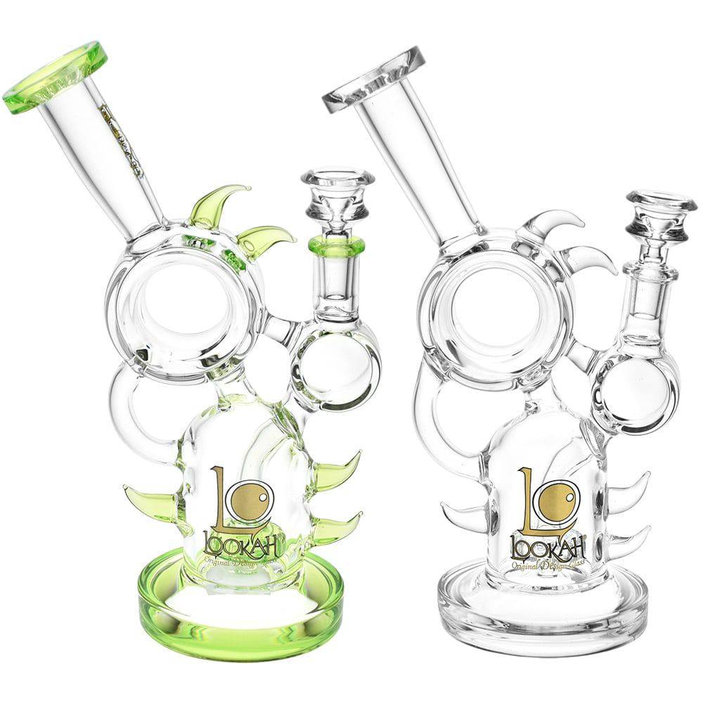 Lookah Glass Hedgehog Recycler Water Pipe | 9.75" | 14mm F - Discreet Smoker