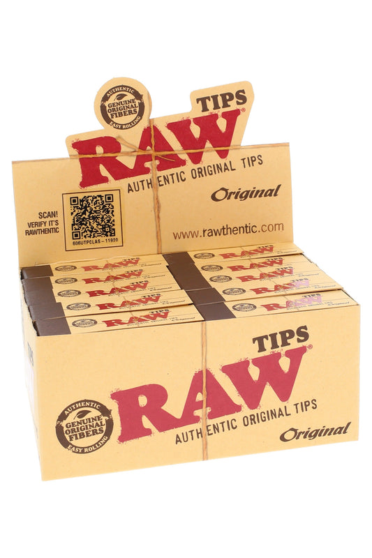 RAW Original Unrefined Tips – 50 Pack Box - Discreet Smoker