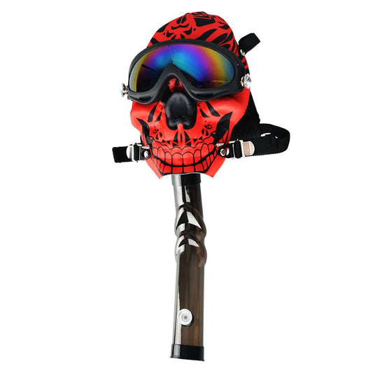 Ski Goggle Gas Mask w/ Acrylic Water Pipe - 18"/Assorted Styles - Discreet Smoker