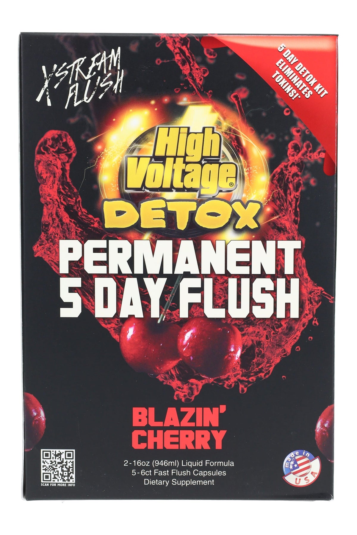 High Voltage Permanent 5 Day Flush – 2×16 oz + Capsules – Choose Flavor