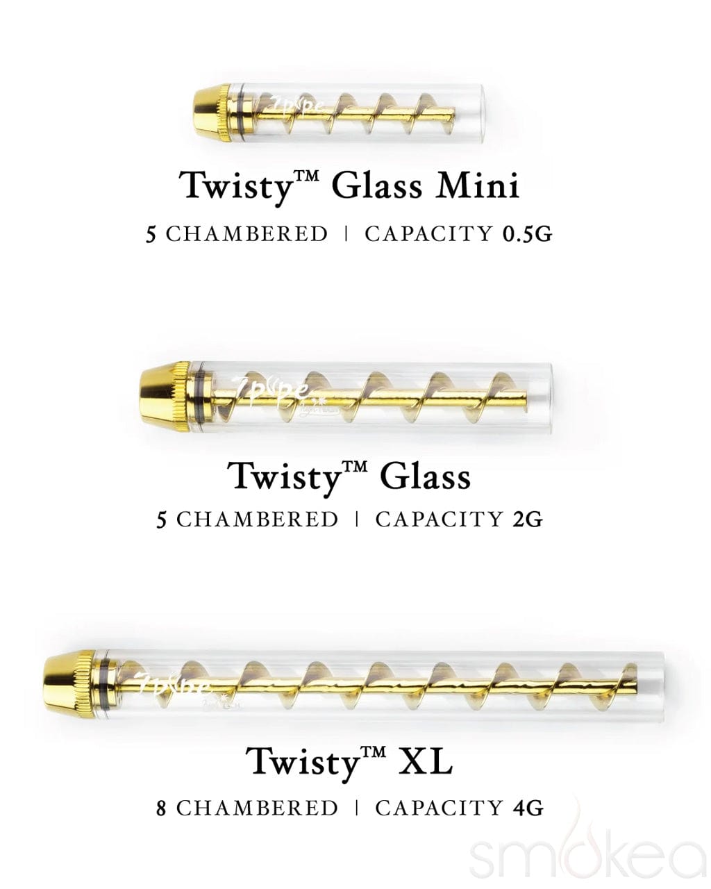 7 Pipe Twisty Glass Blunt XL - Discreet Smoker
