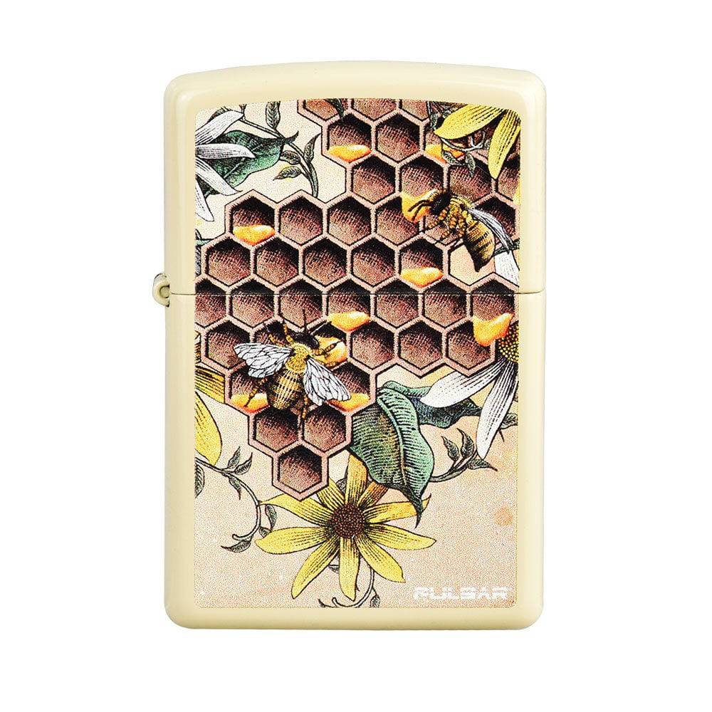 Zippo Lighter - Pulsar Busy Bees - Flat Sand - Discreet Smoker