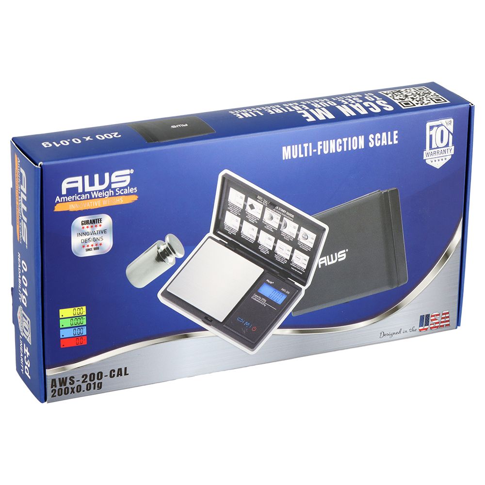 AWS Digital Pocket Scale Series - 200g x 0.01g / Black - Discreet Smoker
