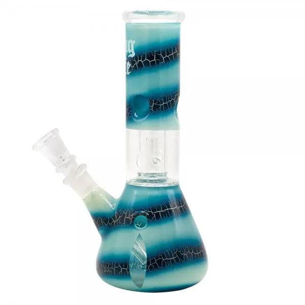 Thug Life | 8" Blue Ocean Swirl Water Pipe - Discreet Smoker