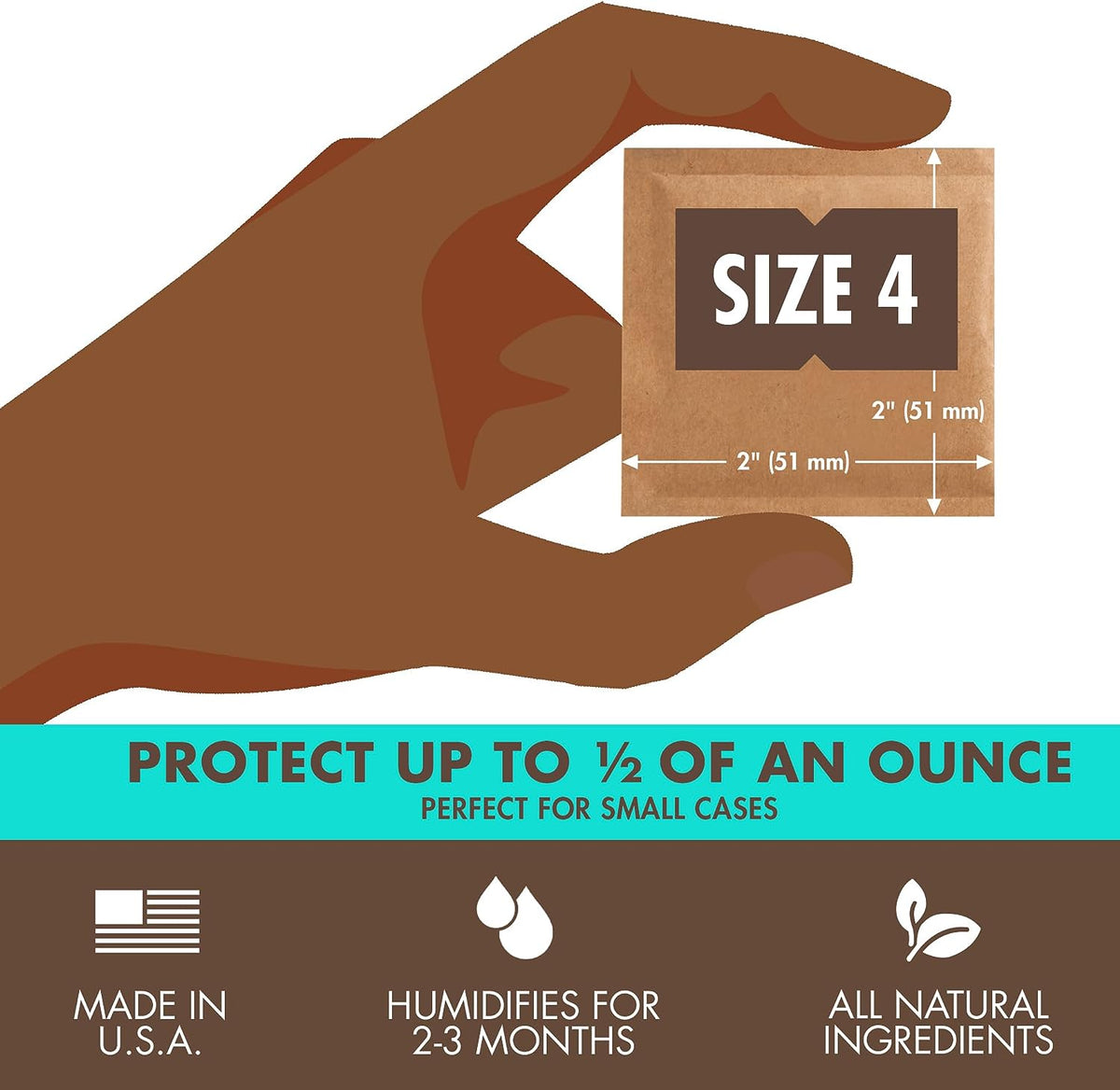 Boveda 62% Two-Way Humidity Control Packs For Storing ½ oz – Size 4 – 10 Pack - Discreet Smoker