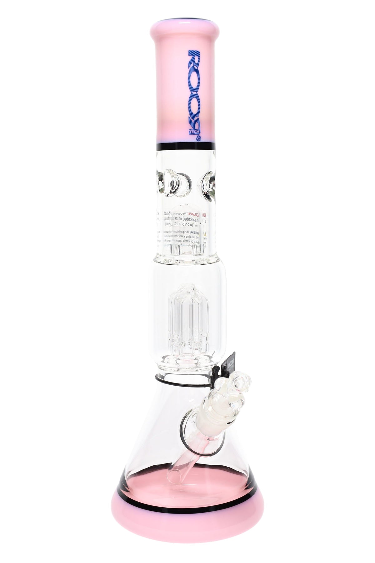ROOR Tech 14" Multicolor Beaker Bong with Tree Perc – Glass-on-Glass - Discreet Smoker
