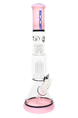 ROOR Tech 14" Multicolor Beaker Bong with Tree Perc – Glass-on-Glass - Discreet Smoker