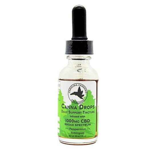 Canna Drops Broad Spectrum 1000mg CBD - Peppermint - Discreet Smoker