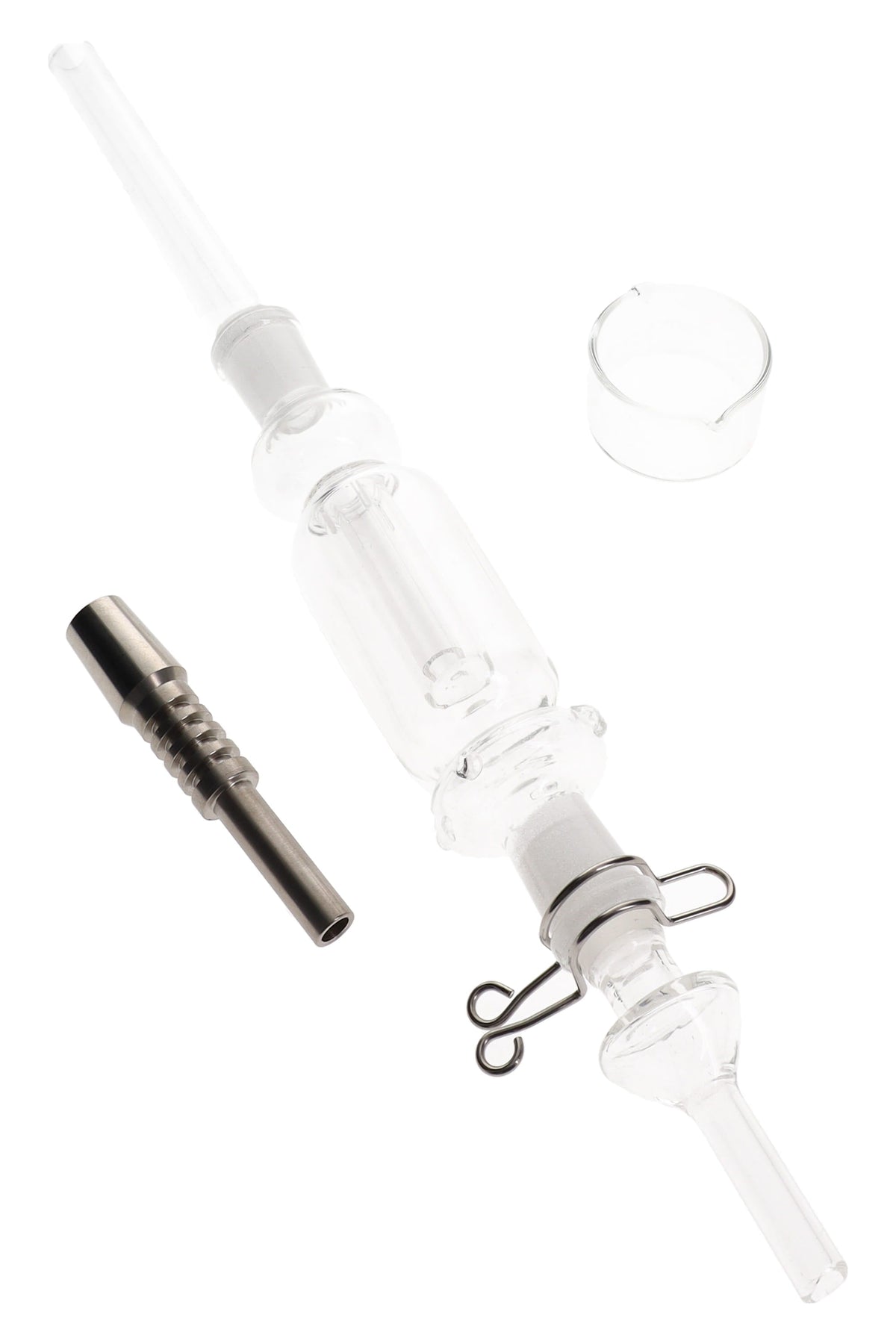 Glass Dab Straw Kit “Titan Trail” – 14.5 mm Female – Titanium Tip – 11½″ - Discreet Smoker