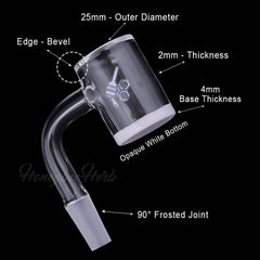 HONEY & MILK BEVEL QUARTZ BANGER - 90° DEGREE | YL - Discreet Smoker