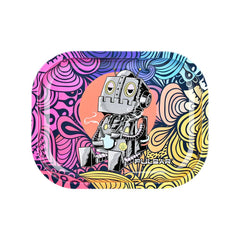 Pulsar Mini Metal Rolling Tray - DopeBot / 7"x5.5" - Discreet Smoker