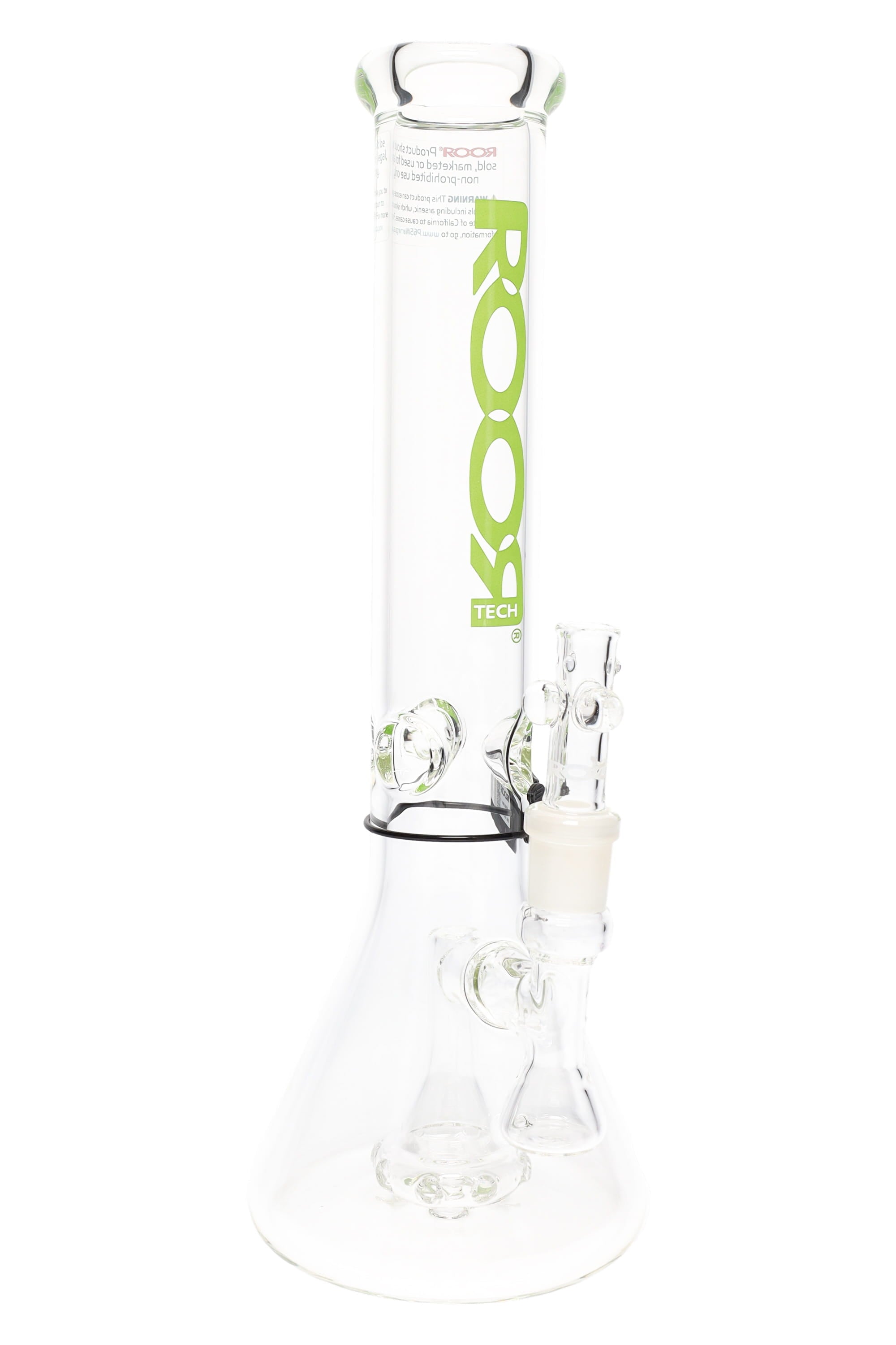 ROOR Tech 14″ Clear Beaker Bong with Showerhead Perc – 5 mm Thick - Discreet Smoker