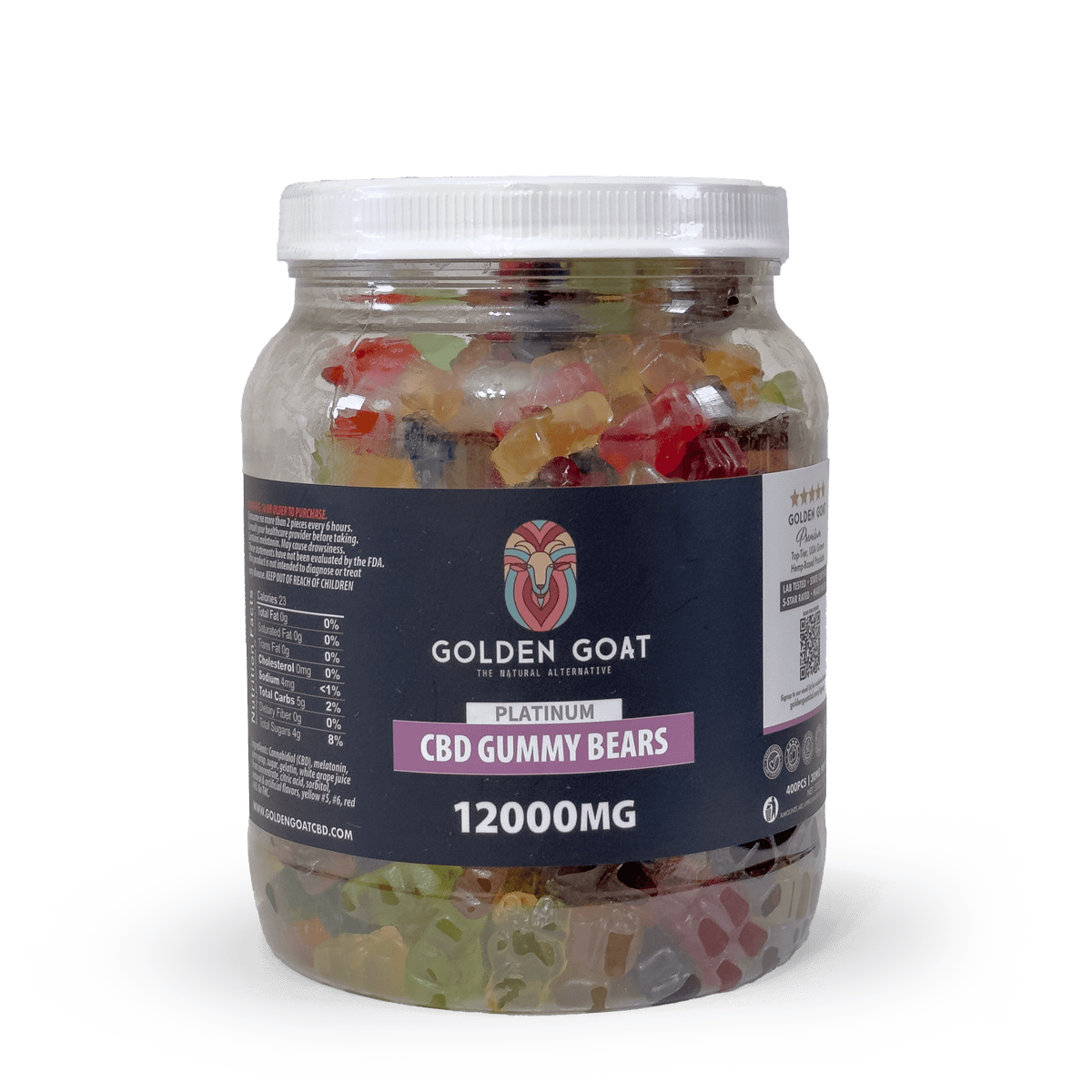 CBD Platinum Gummies - Clear Bears 12000MG - Discreet Smoker