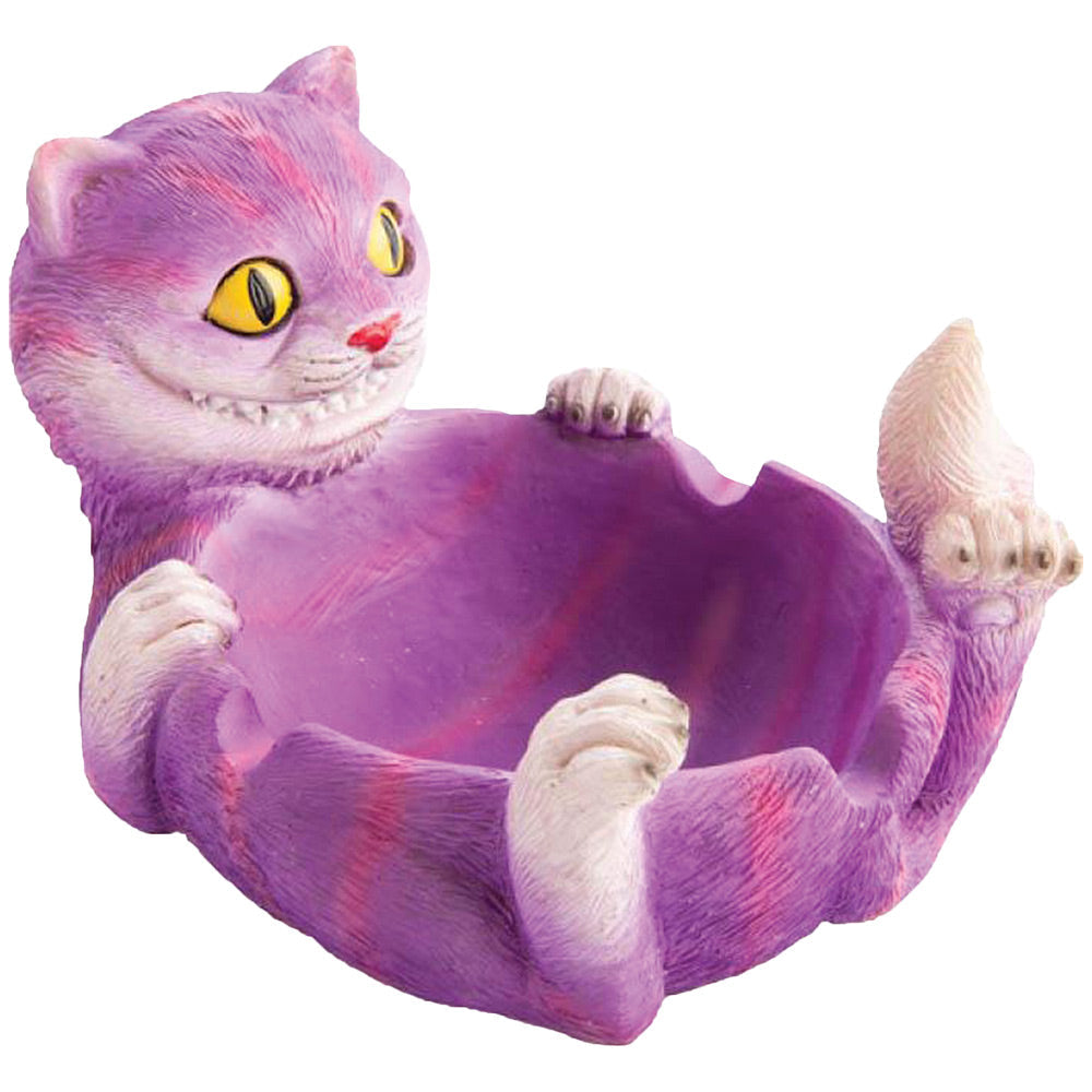 Trippy Cat Polyresin Ashtray - 5.5"x4" - Discreet Smoker