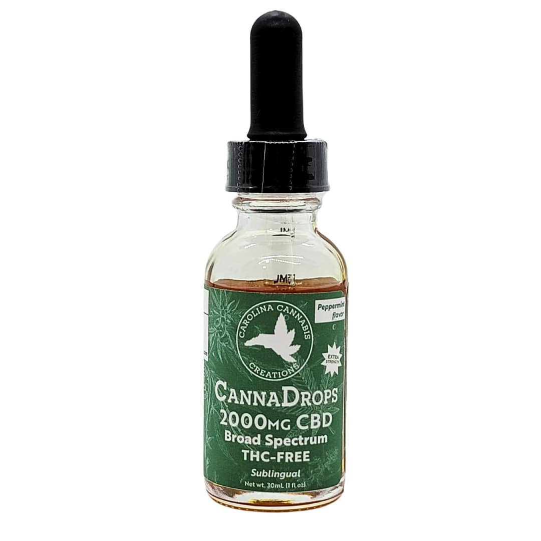 Canna Drops Broad Spectrum 2000mg CBD tincture | Peppermint | Carolina Cannabis Creations - Discreet Smoker