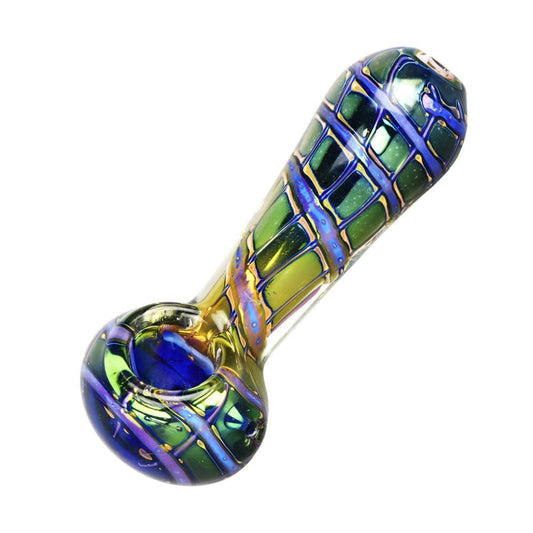 Butterfly Wing Macro Fumed Spoon Pipe - 4.75" / Colors Vary - Discreet Smoker
