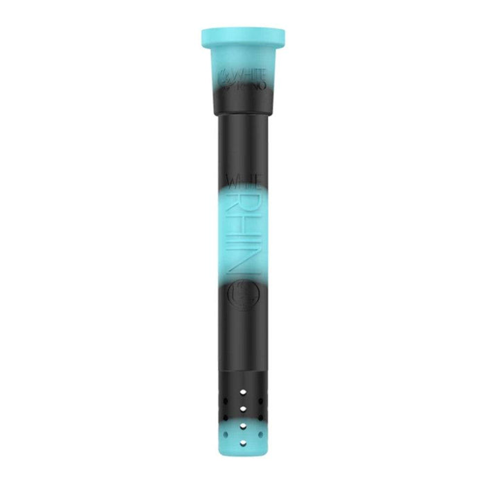 White Rhino Adjustable Silicone Downstem, White Rhino Teal Black