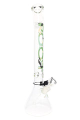 ROOR 18″ Bent-Neck Beaker Bong – 5 mm Thick Glass-on-Glass w/ Ice Pinch - Discreet Smoker