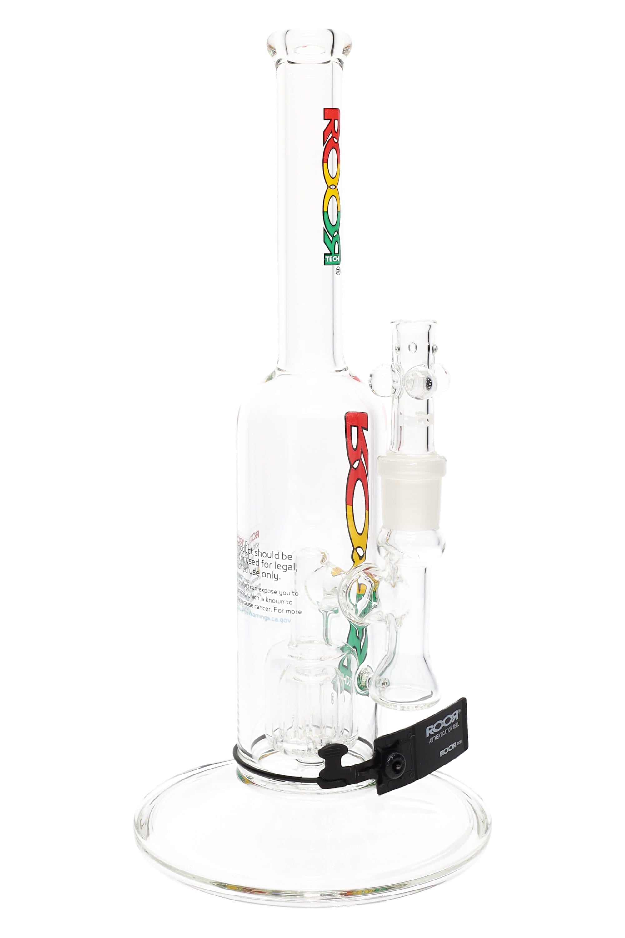 ROOR Tech Stemless Straight Tube Bong – Barrel Perc – 12″ – Clear - Discreet Smoker