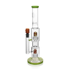 High Society | Gemini Premium Wig Wag Waterpipe (Green) - Discreet Smoker