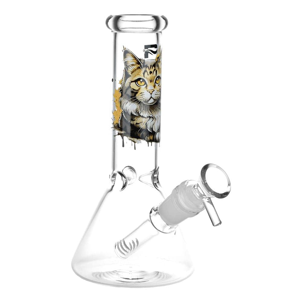 Pulsar Majestic Cat Glass Water Pipe - 7.75" / 14mm F - Discreet Smoker