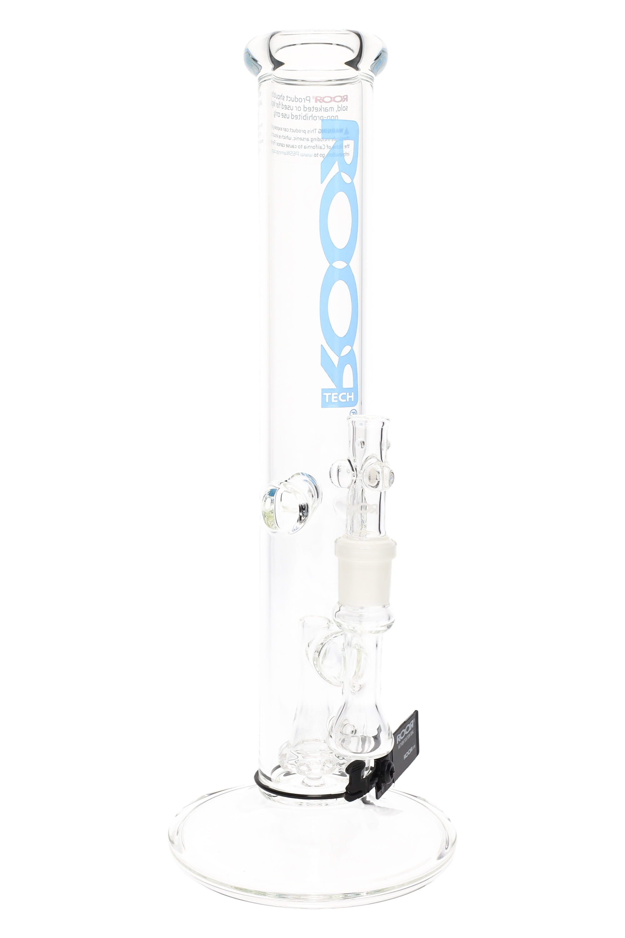 ROOR Tech 14″ Straight Tube Bong with Showerhead Perc – 5 mm Clear - Discreet Smoker