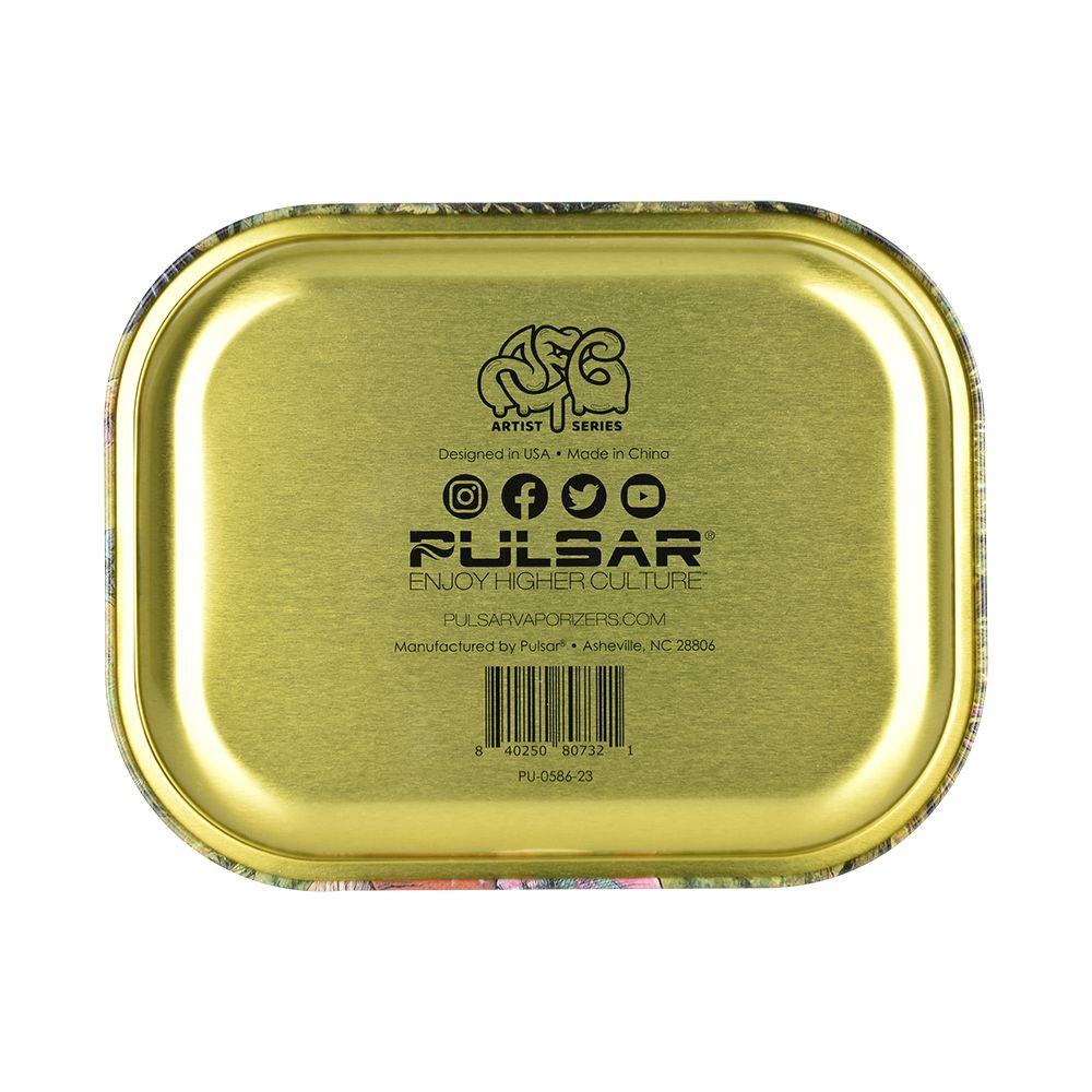 Pulsar Mini Metal Rolling Tray - DopeBot / 7"x5.5" - Discreet Smoker