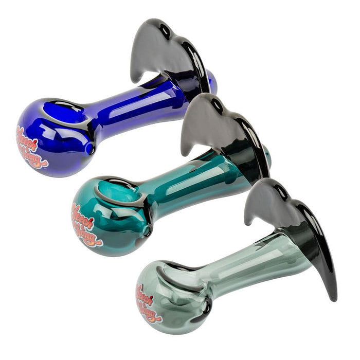 Cheech & Chong Glass Moustache Ride Spoon Pipe | 4", Teal