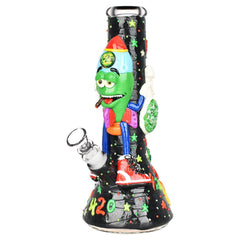 Stoney Rocket Bro 3D Painted Water Pipe - 10.25" / 14mm F - Discreet Smoker