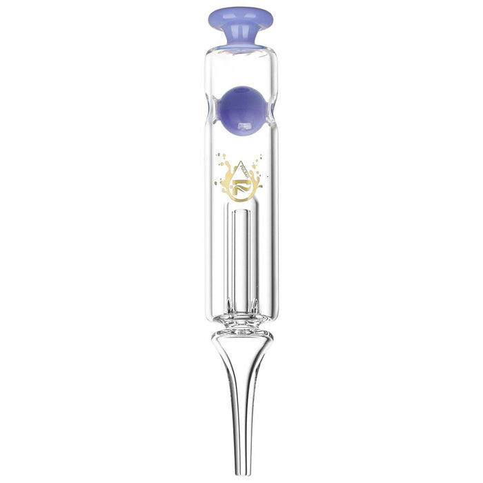Pulsar Ball Bubbler Glass Dab Straw | 7.75", Purple