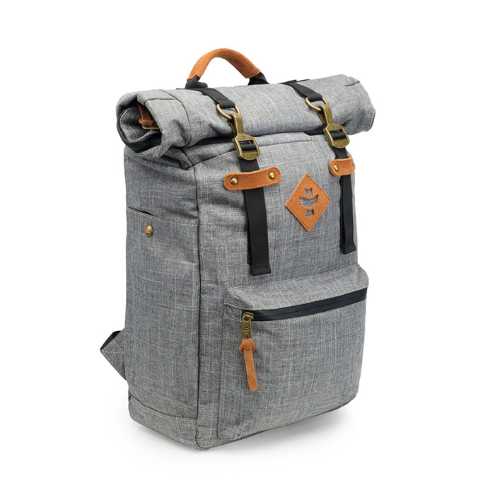 Revelry Drifter - Smell Proof Rolltop Backpack, Crosshatch Grey