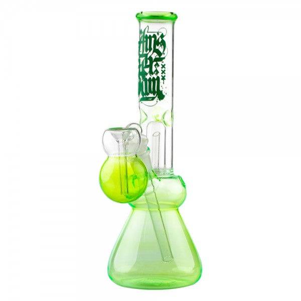 Amsterdam | 12" Black Glass Water Pipe w/ Tree Perc - Discreet Smoker