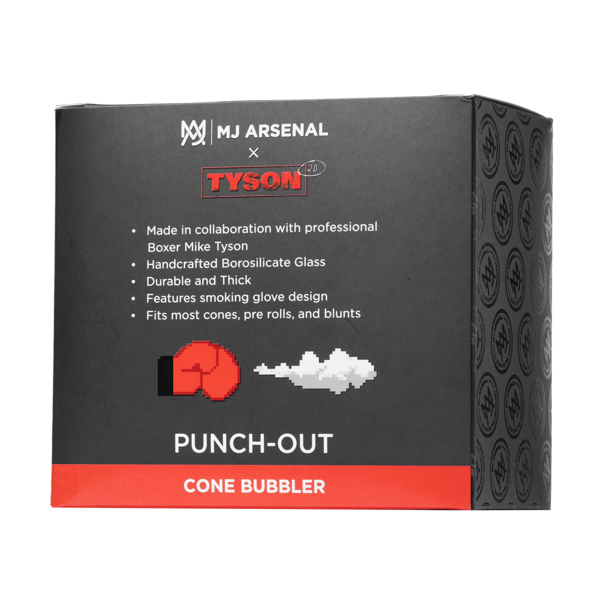 MJ Arsenal x Tyson 2.0 Punch-Out Bubbler - Discreet Smoker
