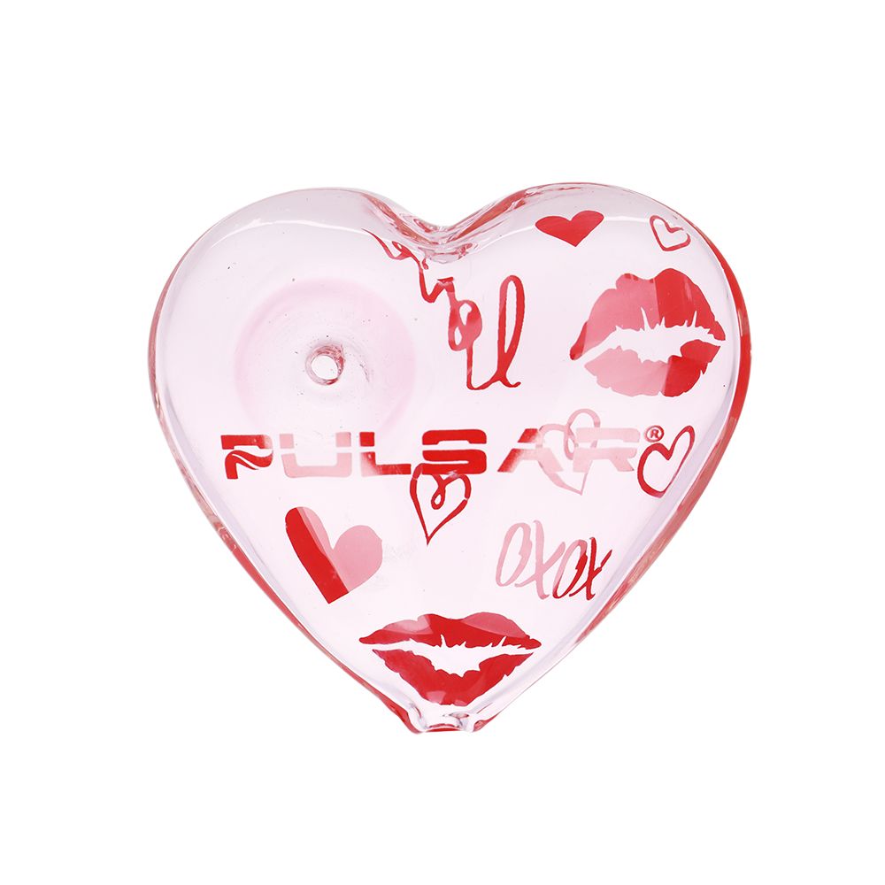 Pulsar Valentine's XOXO Glass Beaker Water Pipe & Hand Pipe Set - 10" / 14mm F - Discreet Smoker