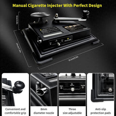 ROWISE Cigarette Rolling Machine, New Manual Cigarette Tobacco Injector Roller Fits Rolling Tube of Diameter 0.31"/8Mm, Portable Cigarette Roller Machine for Size of Tube: 100Mm, King & Regular Size