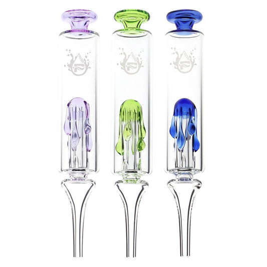 3CT BUNDLE - Pulsar Honey Drip Glass Dab Straw - 7.5" / Assorted Colors - Discreet Smoker