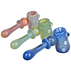 Pulsar Inside Print Glass Hammer Bubbler | THC Blueprint | 5.25" - Discreet Smoker