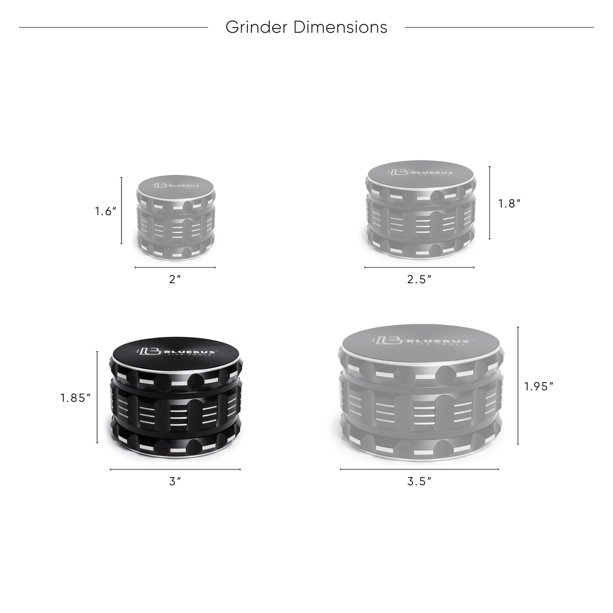 GA Aluminum Grinder Black - Discreet Smoker