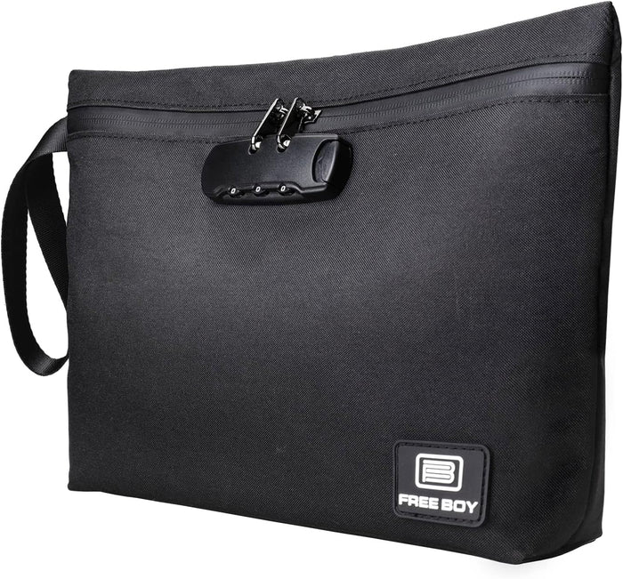 Durable Odor-Proof Stash Bag with Combination Lock - 11.8" x 8.6" Smell-Proof Storage Container, Black-2