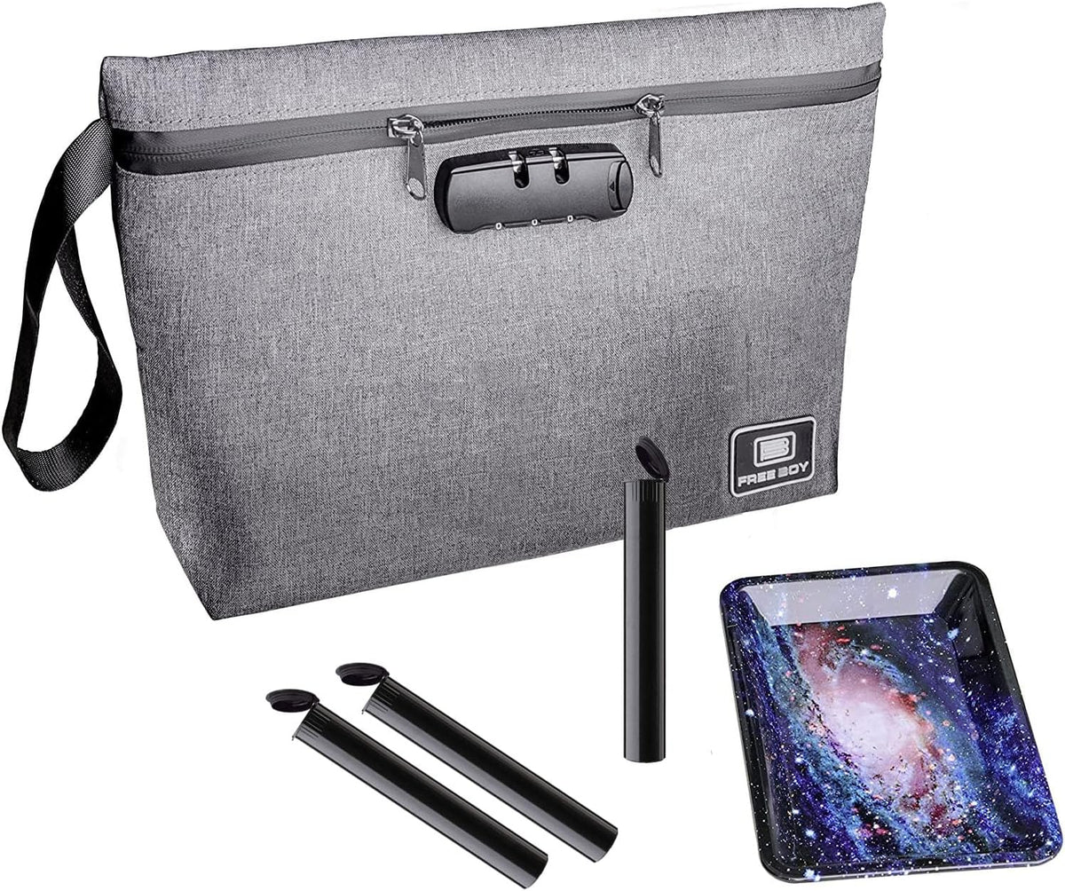 Durable Odor-Proof Stash Bag with Combination Lock - 11.8" x 8.6" Smell-Proof Storage Container