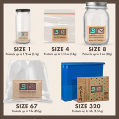 Boveda 62% Two-Way Humidity Control Packs For Storing ½ oz – Size 4 – 10 Pack - Discreet Smoker