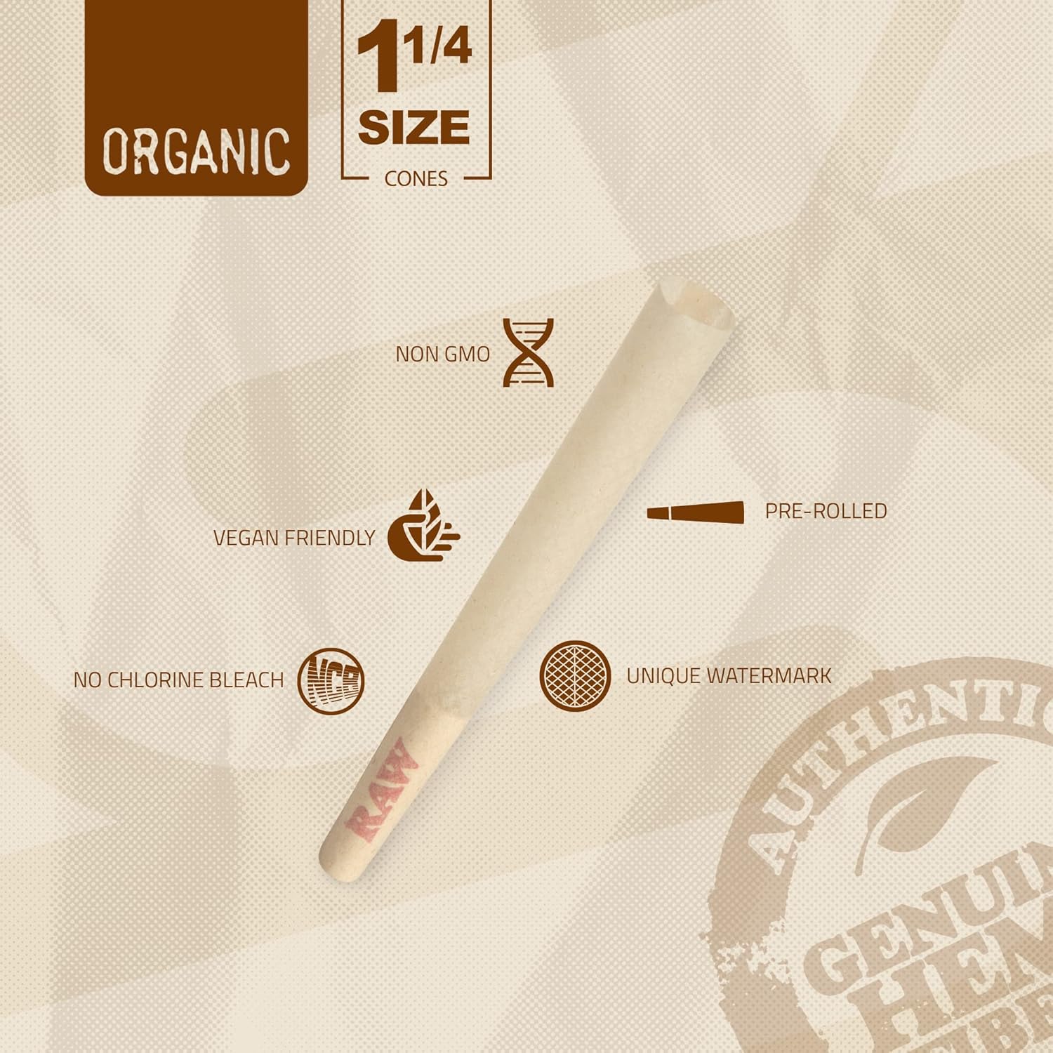 RAW Organic Hemp Cones - 1 1/4"