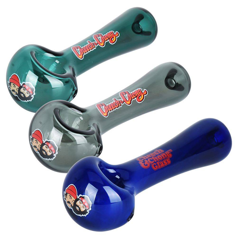 Cheech & Chong Glass Happy Herbs Spoon Pipe | 4.5" - Discreet Smoker